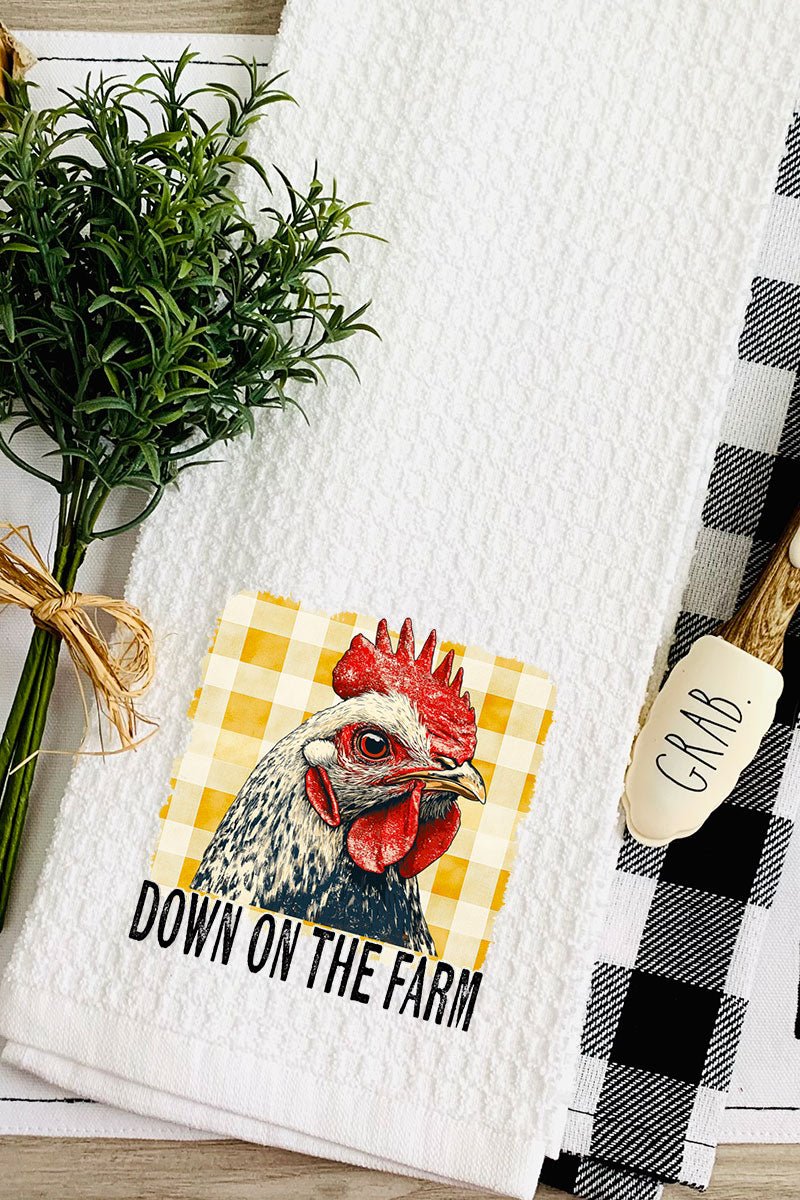 Down On The Farm Chicken Waffle Kitchen Towel - Wholesale Accessory Market