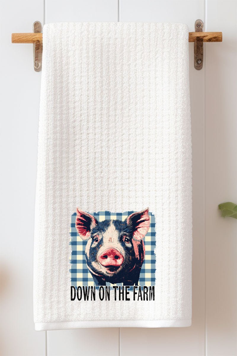 Down On The Farm Pig Waffle Kitchen Towel - Wholesale Accessory Market