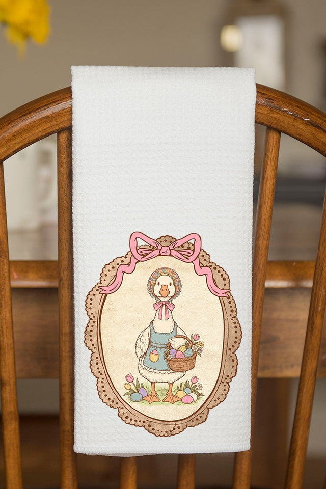 Easter Belle Spring Goose Waffle Kitchen Towel - Wholesale Accessory Market