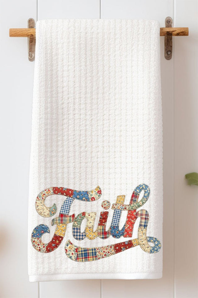 Faith Sewn Sweet Waffle Kitchen Towel - Wholesale Accessory Market