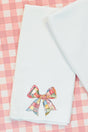 Faux Patchwork Quilt Stripe Bow Waffle Kitchen Towel - Wholesale Accessory Market