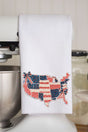 Faux Patchwork USA Map Waffle Kitchen Towel - Wholesale Accessory Market