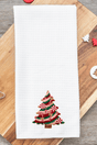 Faux Yarn Candy Cane Wishes Waffle Kitchen Towel - Wholesale Accessory Market
