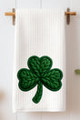 Faux Yarn Clover Waffle Kitchen Towel - Wholesale Accessory Market