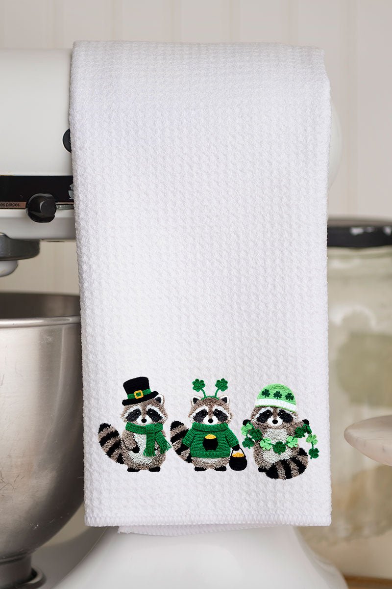 Faux Yarn Clover Crew Waffle Kitchen Towel - Wholesale Accessory Market