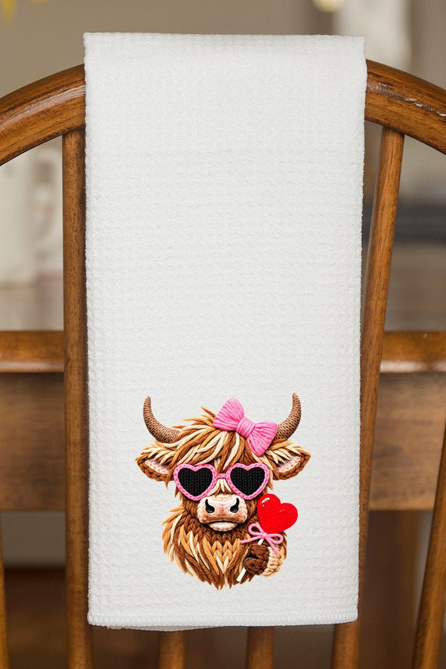 Faux Yarn Highland Romance Waffle Kitchen Towel - Wholesale Accessory Market