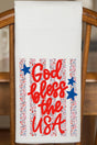 Floral God Bless The USA Waffle Kitchen Towel - Wholesale Accessory Market