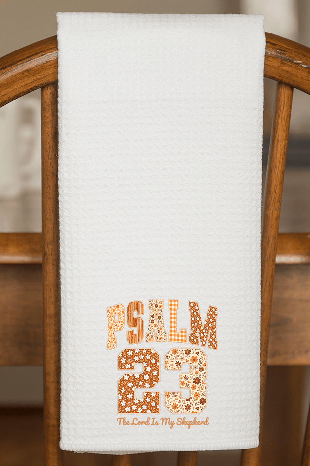 Floral Psalm 23 Waffle Kitchen Towel - Wholesale Accessory Market