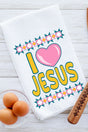 Folk Faith: I Love Jesus Waffle Kitchen Towel - Wholesale Accessory Market