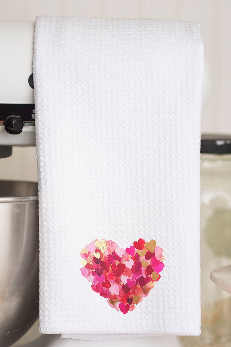 Full Of Love Waffle Kitchen Towel - Wholesale Accessory Market