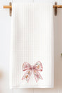 Gingerbread Coquette Bow Waffle Kitchen Towel - Wholesale Accessory Market