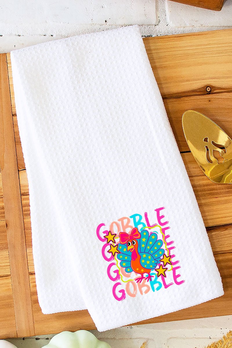 Gobble Doodle Turkey Waffle Kitchen Towel - Wholesale Accessory Market