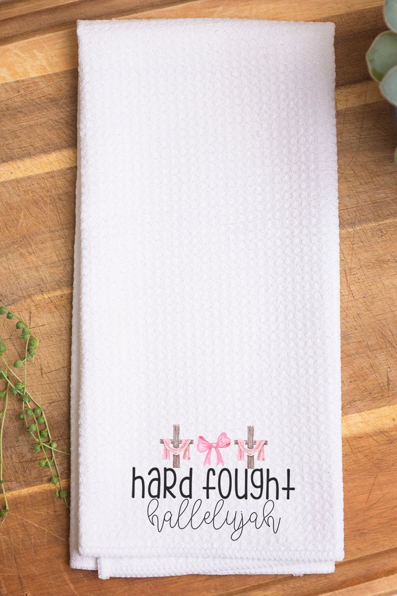 Hard Fought Hallelujah Waffle Kitchen Towel - Wholesale Accessory Market