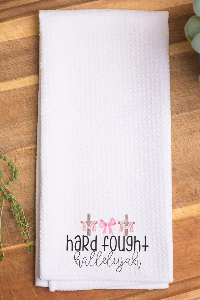 Hard Fought Hallelujah Waffle Kitchen Towel - Wholesale Accessory Market
