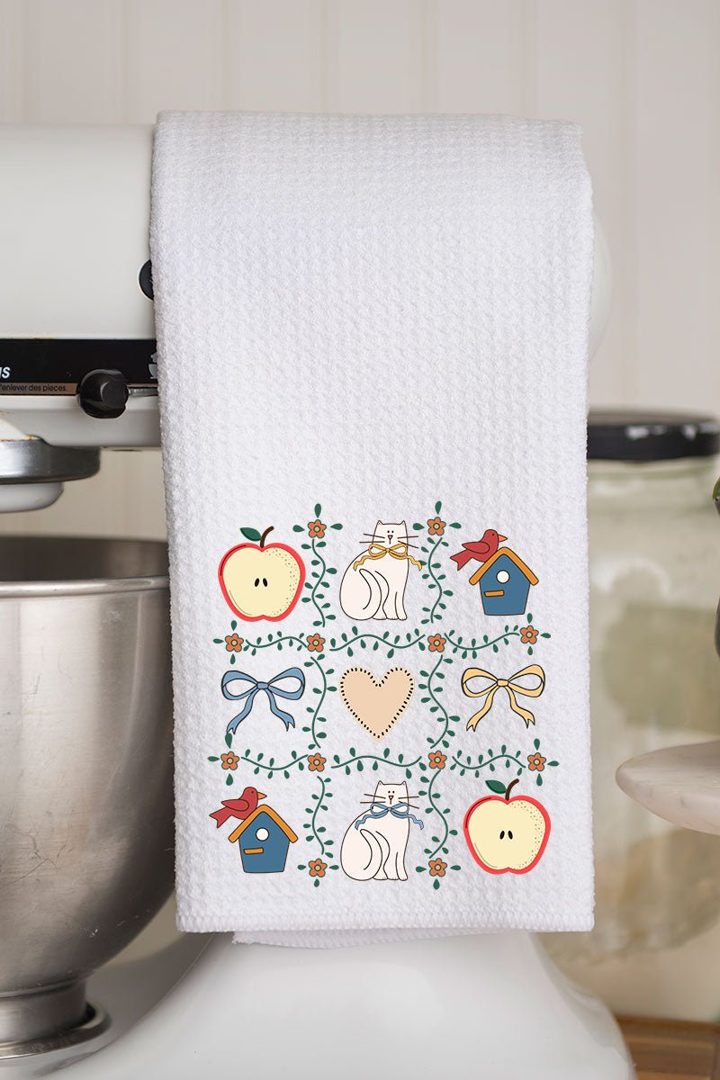 Heart & Home Quilt Waffle Kitchen Towel - Wholesale Accessory Market