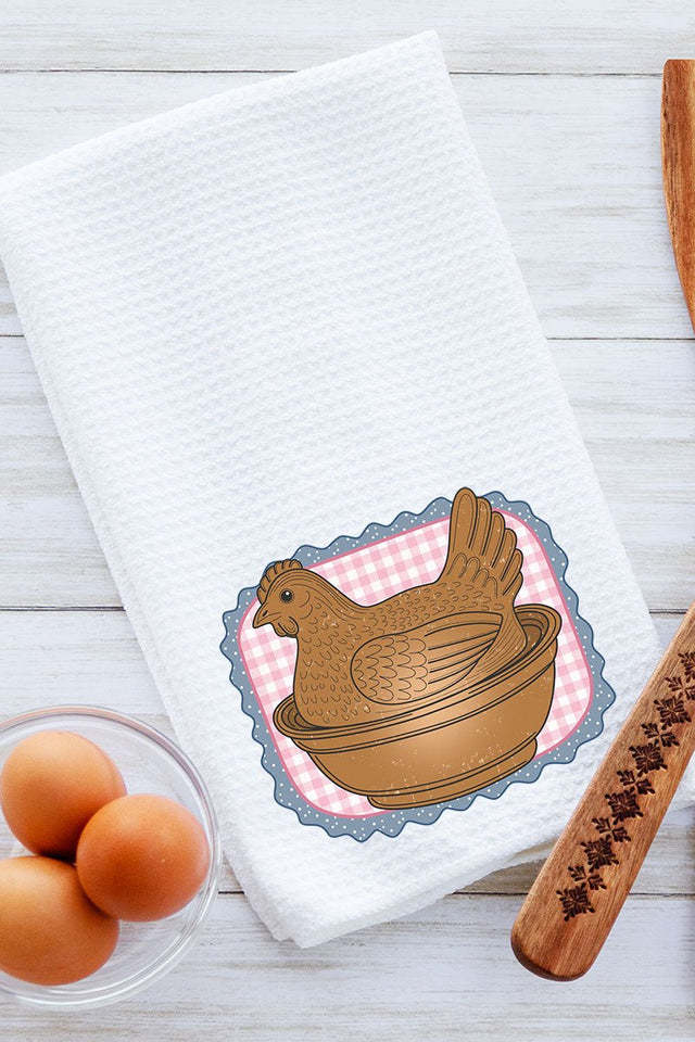 Hen & Home Waffle Kitchen Towel - Wholesale Accessory Market