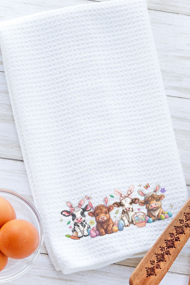 Highland Egg Hunt Waffle Kitchen Towel - Wholesale Accessory Market