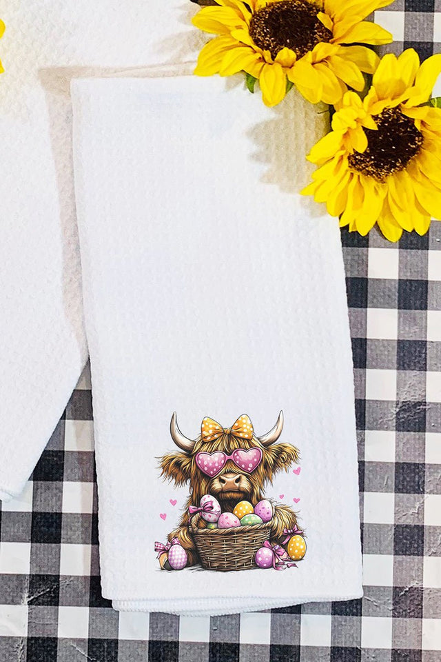 Highland Hops & Eggs Waffle Kitchen Towel - Wholesale Accessory Market