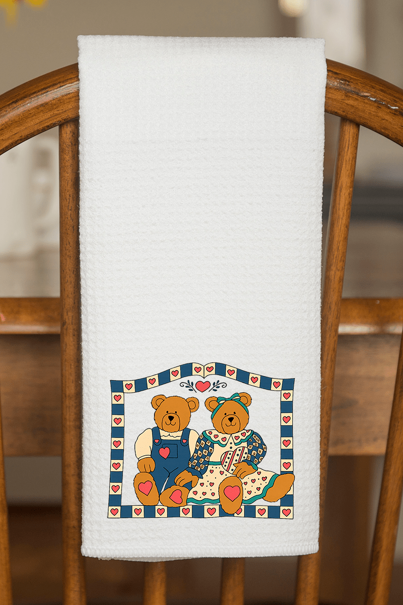Honey & Hearth Bears Waffle Kitchen Towel - Wholesale Accessory Market