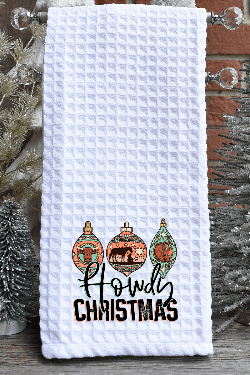 Howdy Horse Christmas Waffle Kitchen Towel - Wholesale Accessory Market