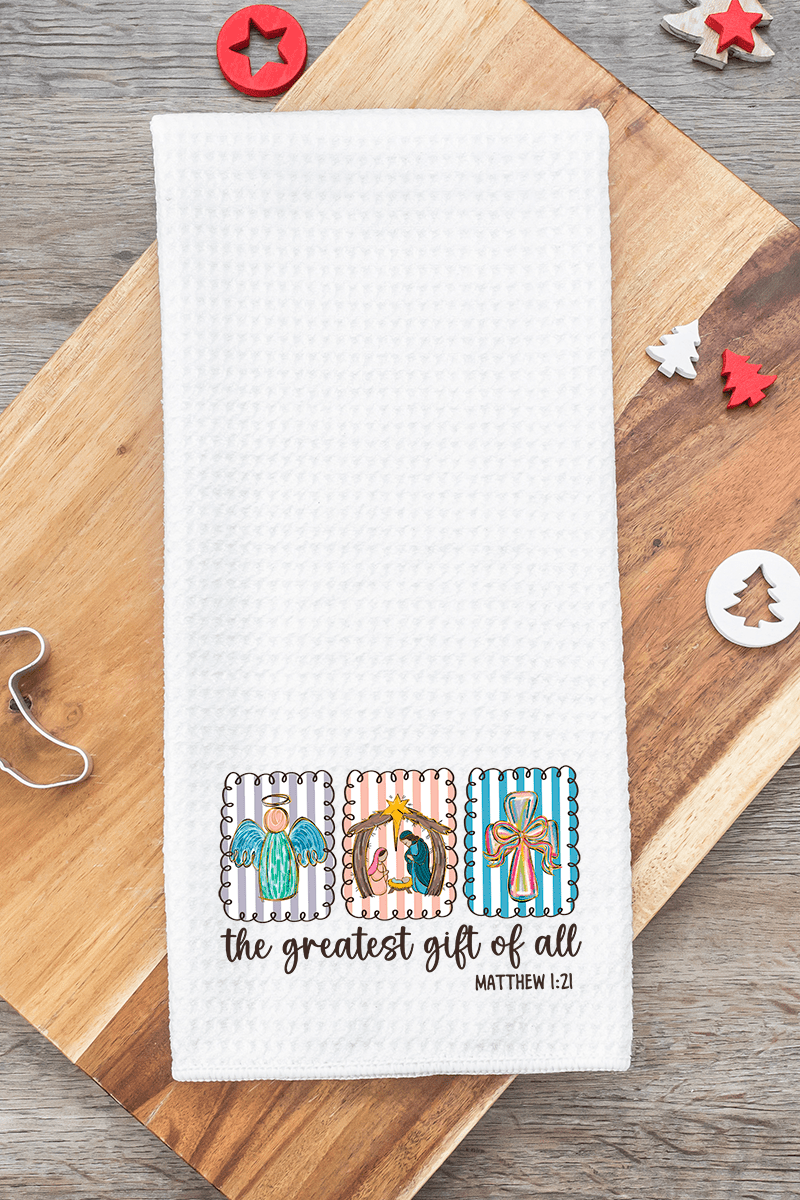 Jesus, Greatest Gift Waffle Kitchen Towel - Wholesale Accessory Market