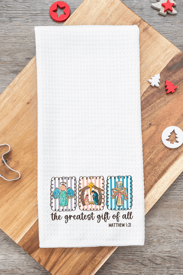 Jesus, Greatest Gift Waffle Kitchen Towel - Wholesale Accessory Market