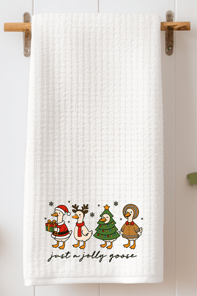Just A Jolly Goose Waffle Kitchen Towel - Wholesale Accessory Market