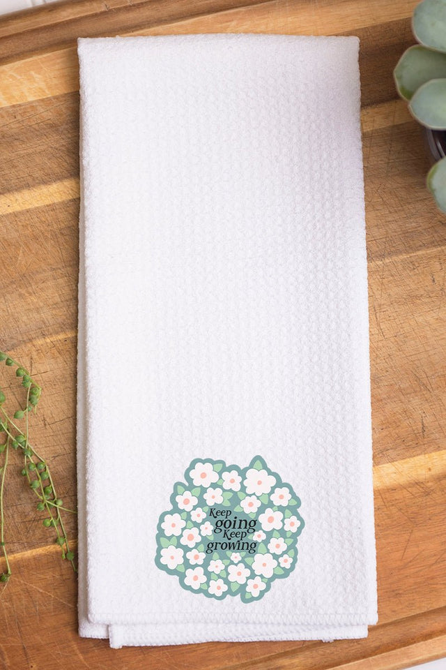 Keep Going Keep Growing Waffle Kitchen Towel - Wholesale Accessory Market