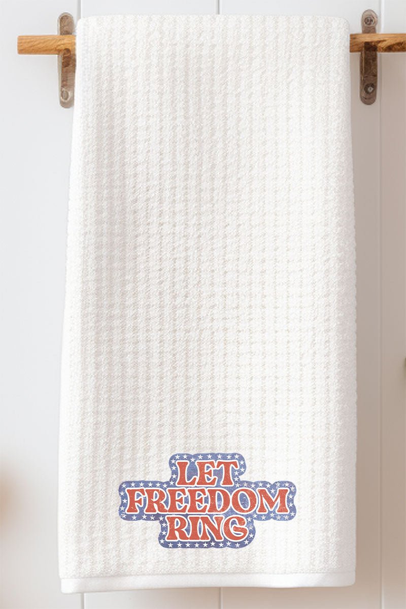 Let Freedom Ring Waffle Kitchen Towel - Wholesale Accessory Market