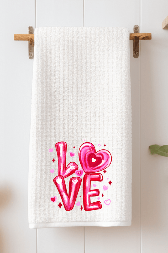Love In The Air Waffle Kitchen Towel - Wholesale Accessory Market
