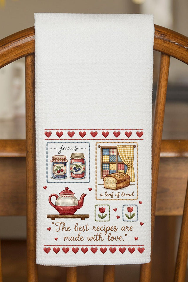 Made With Love Waffle Kitchen Towel - Wholesale Accessory Market