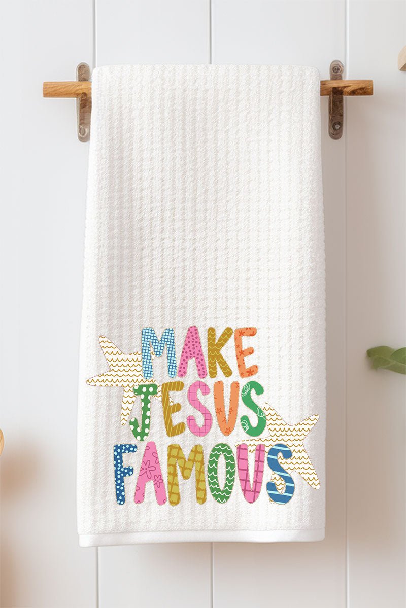 Make Jesus Famous Waffle Kitchen Towel - Wholesale Accessory Market