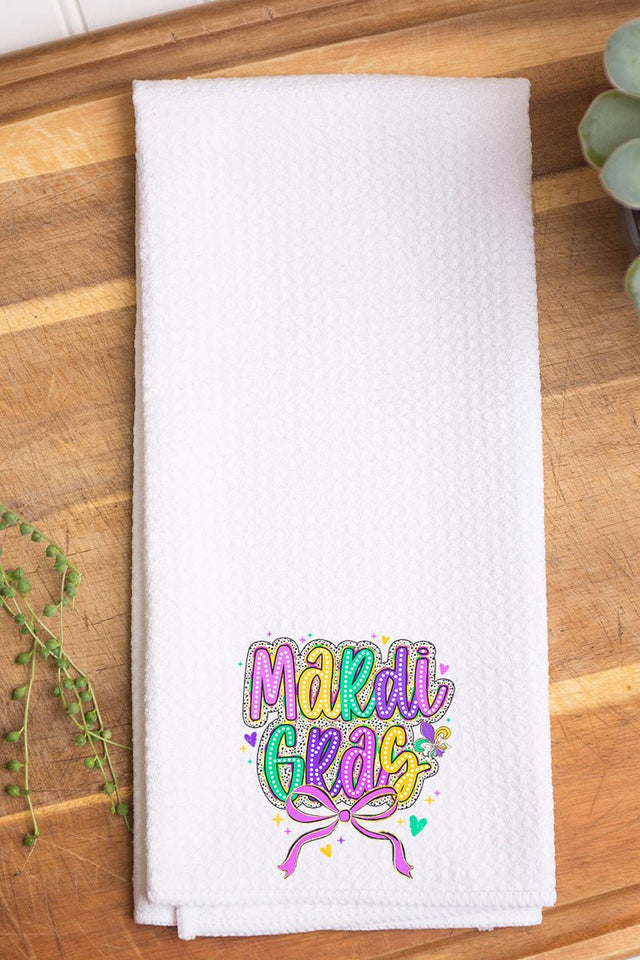 Mardi Gras Masquerade Waffle Kitchen Towel - Wholesale Accessory Market