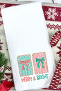 Merry & Bright Stamps Waffle Kitchen Towel - Wholesale Accessory Market