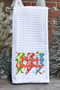 Merry Christmas Lightning Bolts Waffle Kitchen Towel - Wholesale Accessory Market