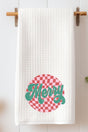 Merry Retro Check Waffle Kitchen Towel - Wholesale Accessory Market