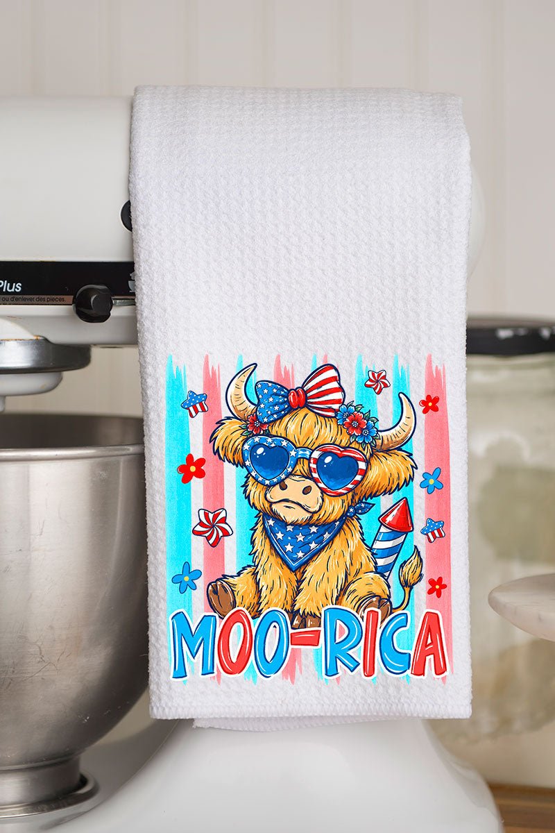 Moo-Rica Waffle Kitchen Towel - Wholesale Accessory Market
