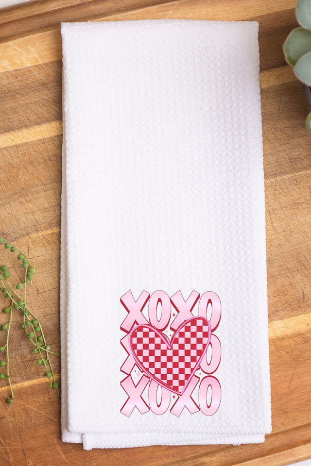 Neon XOXO Waffle Kitchen Towel - Wholesale Accessory Market