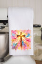Pastel Brushstroke Cross Waffle Kitchen Towel - Wholesale Accessory Market