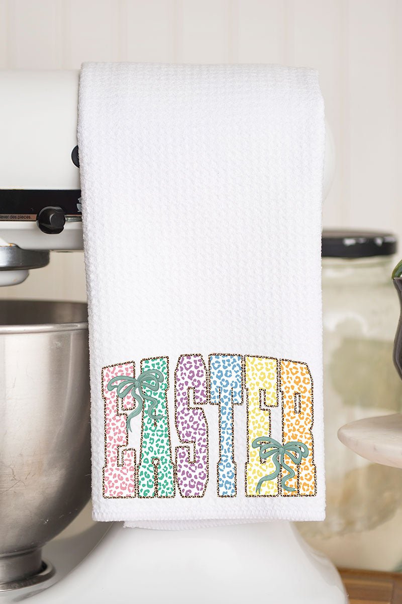 Pastel Easter Coquette Waffle Kitchen Towel - Wholesale Accessory Market