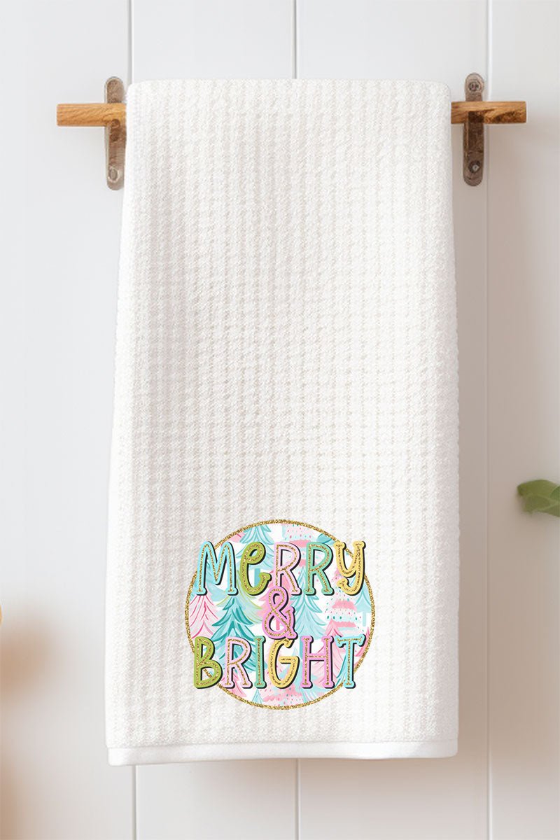 Pastel Merry And Bright Waffle Kitchen Towel - Wholesale Accessory Market