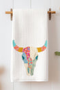 Patchwork Steer Head Waffle Kitchen Towel - Wholesale Accessory Market