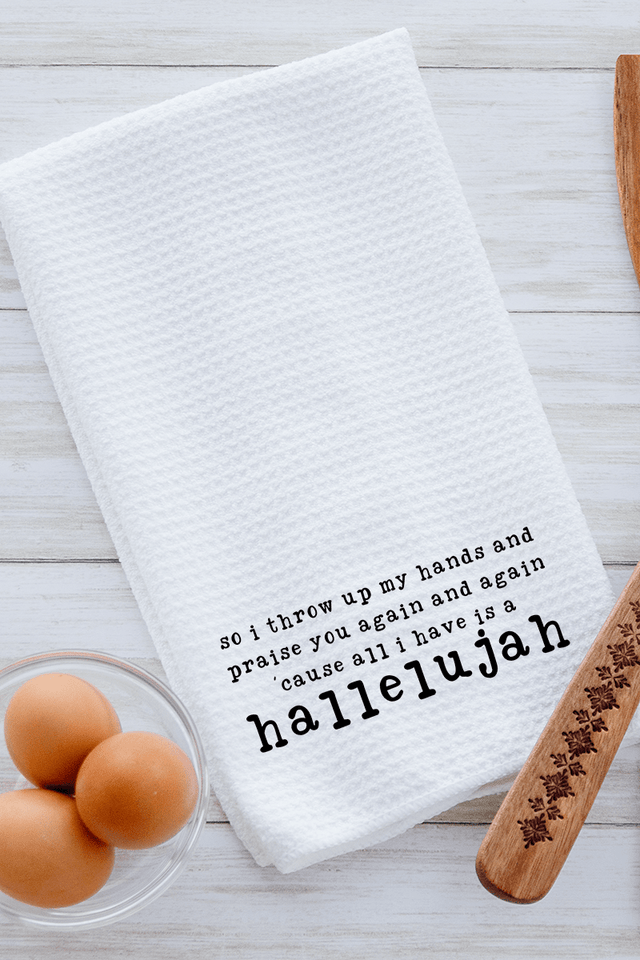 Praise You Again, Hallelujah Waffle Kitchen Towel - Wholesale Accessory Market