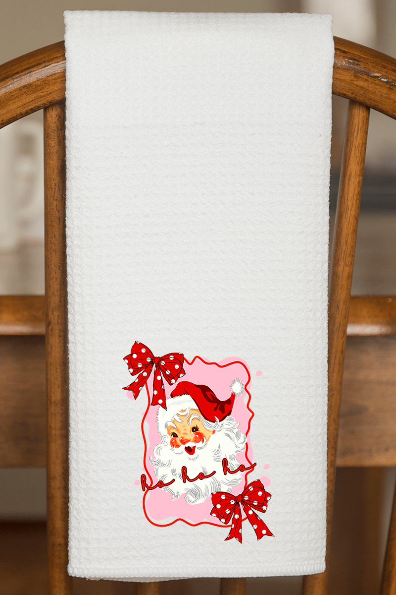 Preppy Santa Coquette Waffle Kitchen Towel - Wholesale Accessory Market