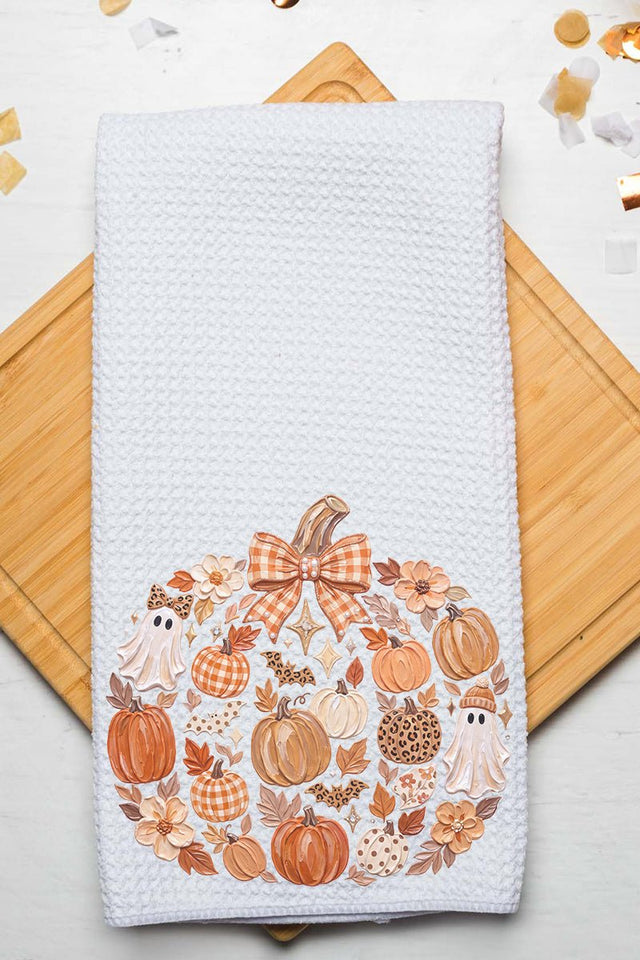 Pumpkin Patch Palette Waffle Kitchen Towel - Wholesale Accessory Market