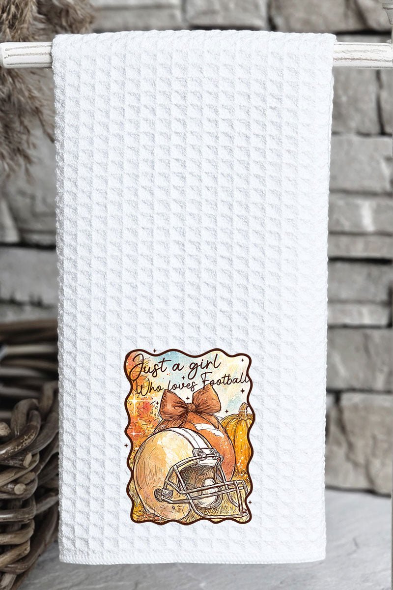 Pumpkin Spice And Football Lights Waffle Kitchen Towel - Wholesale Accessory Market