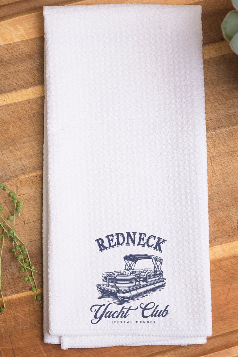 Redneck Yacht Club Waffle Kitchen Towel - Wholesale Accessory Market