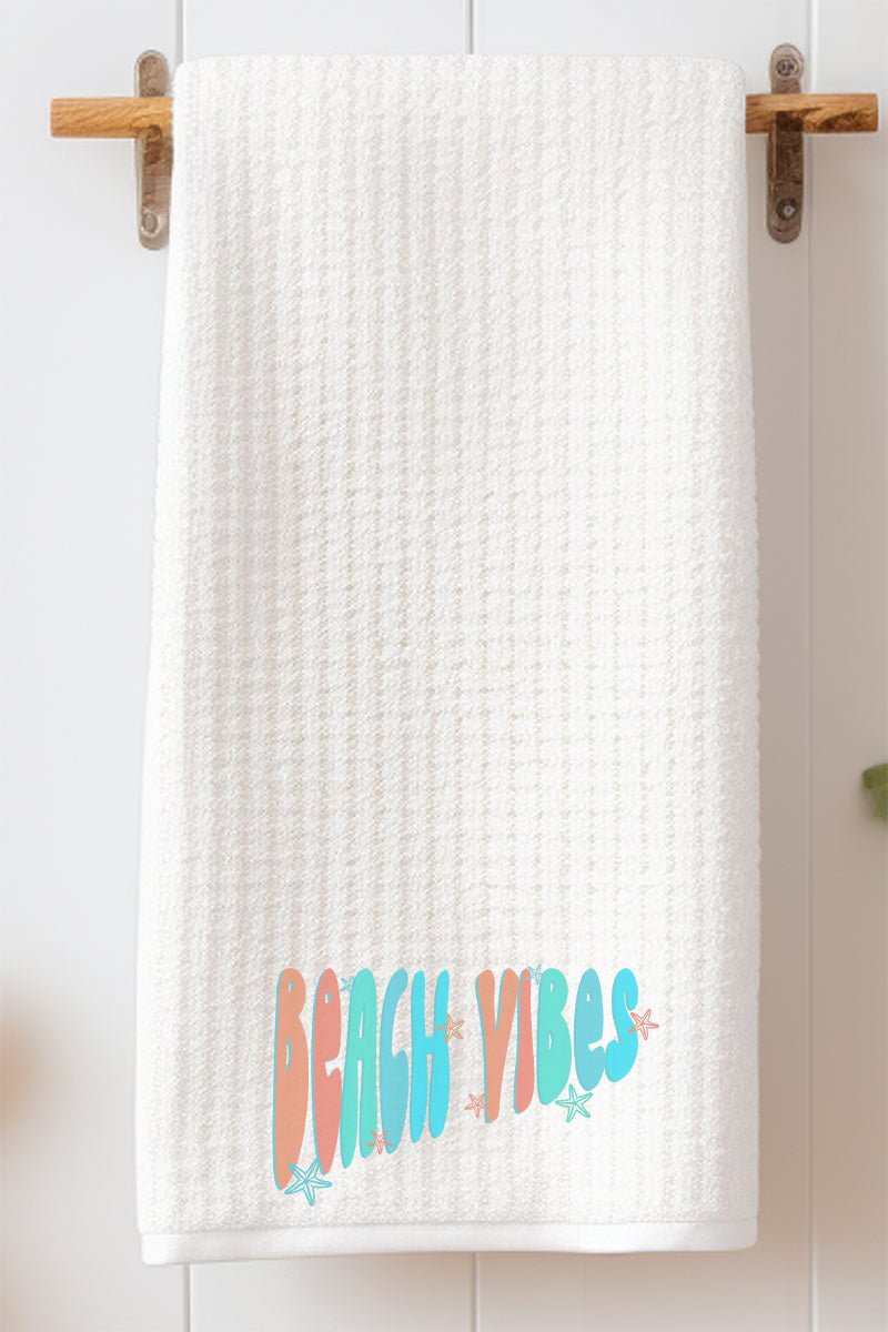 Retro Beach Vibes Waffle Kitchen Towel - Wholesale Accessory Market