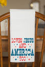 Retro Loves Jesus & America Too Waffle Kitchen Towel - Wholesale Accessory Market