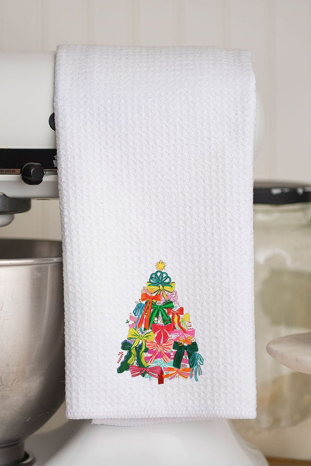 Ribbon On Top Waffle Kitchen Towel - Wholesale Accessory Market